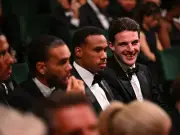 Declan Rice's classy reaction to Bruno Fernandes PFA win spotted