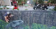 Dinosaur Art Installation Takes Over Canary Wharf's Montgomery Square