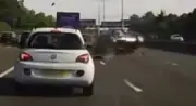 Driver 'cheats death' as car flips and rolls twice on M25