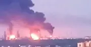Drone Strike Sparks Massive Fire at Russian Oil Refinery