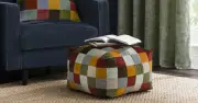 Dunelm's 'Perfect' Patchwork Cube Pouffe Adds Funky Touch to Reading Nooks
