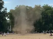 Dust devil mini-tornado rips through Greenwich Park