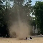 Dust devil sweeps through Greenwich Park as Londoners dive out of the way