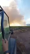 Farmer shovels soil as wildfire threatens Monmouthshire farm