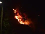 Fire Rages for Hours Near Homes in Caerphilly