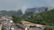 Firefighters battle major wildfire in Rhondda Valley