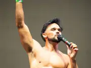Gareth Gates stuns fans with tiny trunks and pink chaps at Manchester Pride