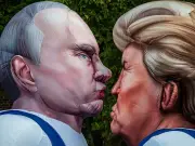 Gay Pride parade mocks Trump and Putin as kissing couple