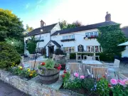 Historic pub near Manchester with huge beer garden and lavender meadow