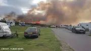 Huge fire near Scots caravan park causes power cuts as crews battle blaze