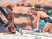 Kate Moss, 52, enjoys yacht day with daughter Lila, 23, in Formentera