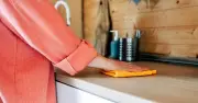 Kitchen cabinets and worktops will sparkling clean if wiped with item you already own