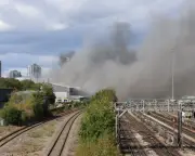 Large fire near Wembley Stadium disrupts tube and rail services