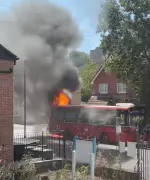 London bus bursts into flames in Sutton as firefighters respond