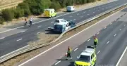 M11 shut both ways after multi-vehicle crash near Harlow