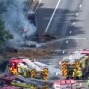 M4 motorway halted as lorry carrying hay bursts into flames