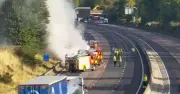 M6 closed in both directions near Greater Manchester after lorry fire