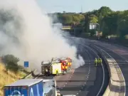 M6 Northbound Closed Near Knutsford Due to Lorry Fire