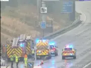 M62 shut after crash with vehicle overturned near Eccles