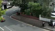 Man dumps trolley of waste on Newport street before walking off