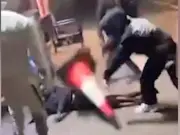 Man slashed in brutal gang fight on Glasgow street as thug's head stamped on