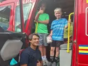 Manchester firefighter gets surprise birthday from Welsh children amid wildfires