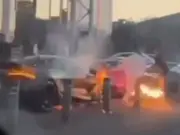 Masked Gang Throws Fire Bombs at Supercars and Guests Outside Birmingham Restaurant