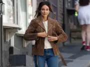 Michelle Keegan films Netflix drama The Woods in Knutsford with James Buckley