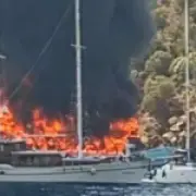 More than 100 leap from blazing boat in Turkey