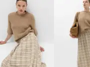 M&S £40 check midi skirt praised as 'flattering' and 'easy to wear'