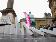 Newcastle Domino Run Draws Crowds in City Centre