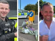 PC Matthew Blades' sons lead Man United out as mascots after A66 crash