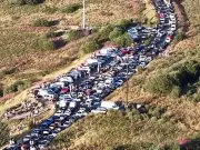 Rhigos mountain road jammed as hundreds watch solar eclipse