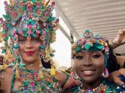 Rihanna stuns in bejeweled ensemble at Barbados Carnival with pals