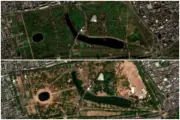 Satellite images show London's green spaces frazzled by heatwaves