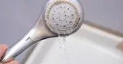 Shower head limescale dissolves in 1 hour with 35p natural cleaning product
