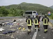 Six dead in tourist bus head-on crash in Italy