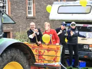 Sturgeon and Murrell mocked by campervan float at Scots festival