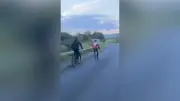 Thug knocks cyclist off bike in Stranraer in shocking video