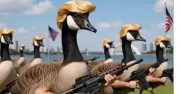 Trump shares bizarre AI video of 'Donald Ducks' guarding Lake Ontario