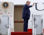 Trump's catering truck hiding spot undermines his strongman image
