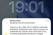 UK sends largest emergency alert over wildfire risk