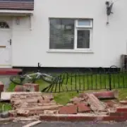 Vehicle crashes into wall near A66 crash and house fire sites