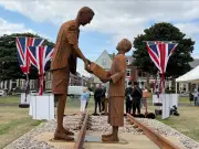 War memorial built with old Metro tracks unveiled in South Shields