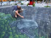 Warner Bros' 3D Dinosaur Art in London Leaves Visitors in Awe