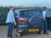 Wedding Guests Shuffle Cars Sideways to Free Blocked Range Rover