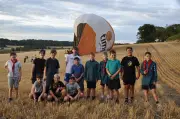 Welsh Scouts help land hot air balloon during Bristol Fiesta