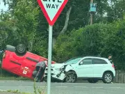 Woman Hospitalized After Royal Mail Van Flips in Fife Crash
