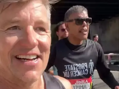 Chris Kamara's legs collapse after emotional Great North Run finish
