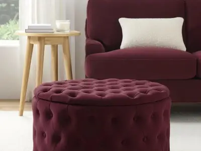 Dusk storage pouffe in berry reduced to £118 doubles as chair